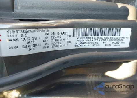 2004 Jeep Grand Cherokee Laredo из США, поврежденный, VIN 1J4GW48SX4C275075